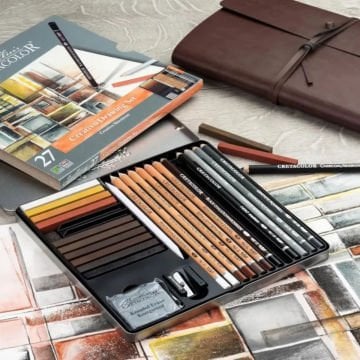 Cretacolor Creativo Drawing Set Premium Çizim Seti Metal Kutu 27 Parça 40031