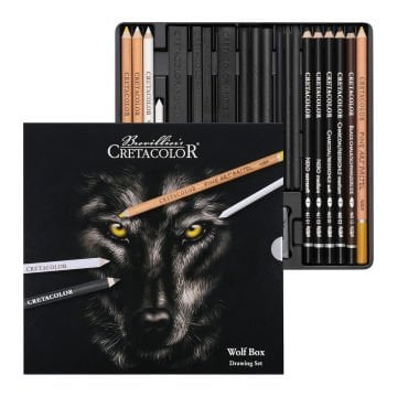 Cretacolor Wolf Box Premium Çizim Seti Metal Kutu 25 Parça