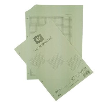 Alex Schoeller Kolej Yedek Renkli A4 Kareli 50yp ALX 872 Yeşil