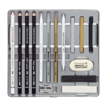 Cretacolor Diamond Box Luxury Drawing Premium Çizim Seti Metal Kutu 15 Parça 40047