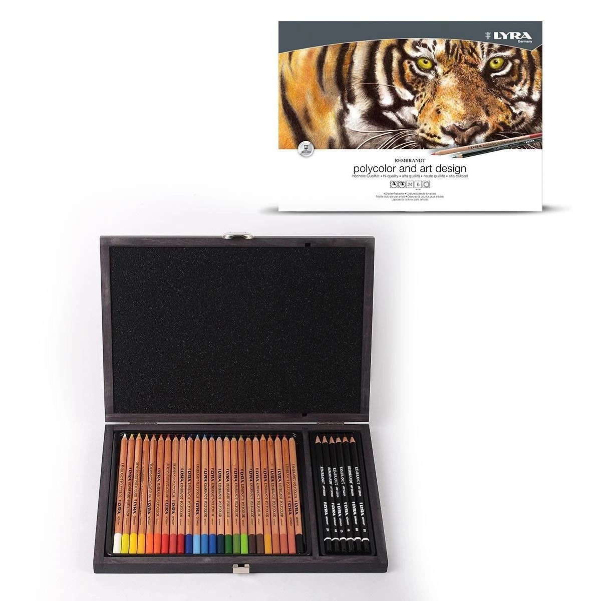 Lyra Rembrandt Polycolor ve Art Design 30 Parça Çizim Seti Ahşap