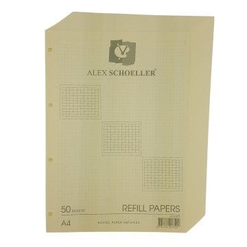 Alex Schoeller Kolej Yedek Renkli A4 Kareli 50 Sayfa ALX 872 Sarı