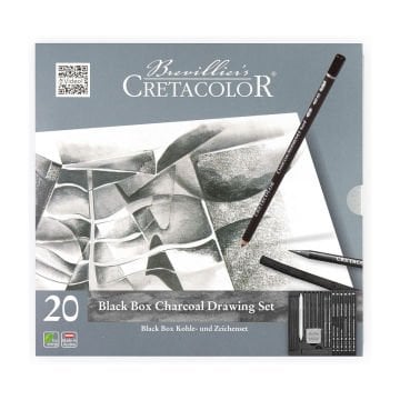 Cretacolor Black Box Premium Karakalem Çizim Seti Metal Kutu 20 Parça 40030