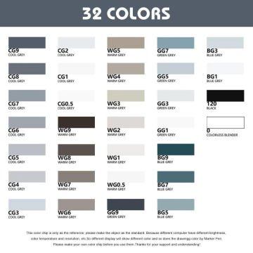 Arrtx Alp Çift Uçlu Marker Seti 32li Grey