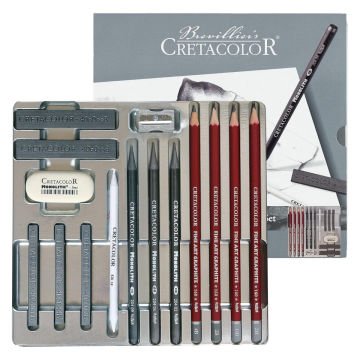 Cretacolor Silver Box Premium Eskiz Seti Metal Kutu 15 Parça 40018
