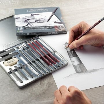 Cretacolor Silver Box Premium Eskiz Seti Metal Kutu 15 Parça 40018