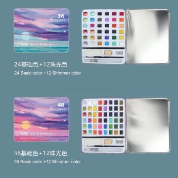 Art Elegant Sulu Boya Seti Yarım Tablet 54 Parça