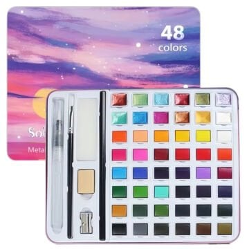 Art Elegant Sulu Boya Seti Yarım Tablet 54 Parça