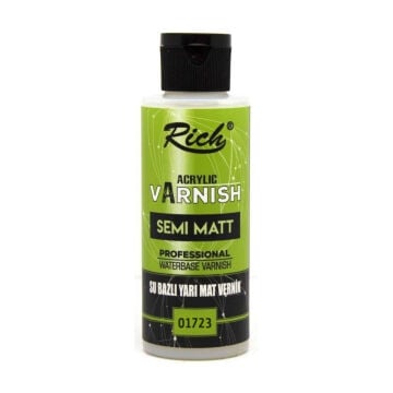 Rich Acrylic Varnish Semi Matt Su Bazlı Yarı Mat Vernik 120ml