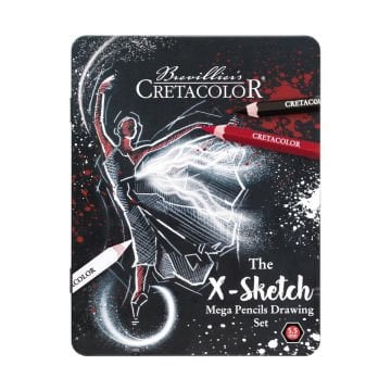 Cretacolor X-Sketch Mega Sketching Set Jumbo Çizim Seti Metal Kutu 12 Parça 40084