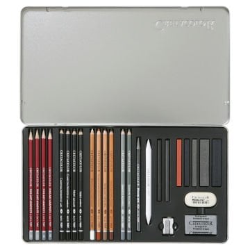 Cretacolor Teacher's Choice Drawing Set Çizim Seti Metal Kutu Advanced Profesyonel 26 Parça 40042