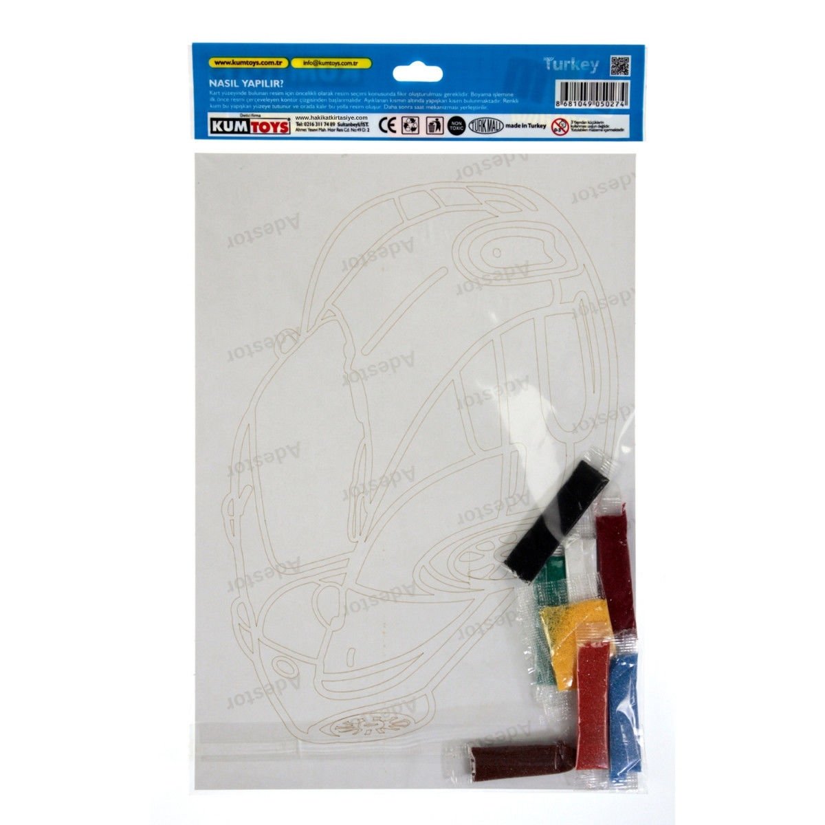 Kumtoys Kum Boyama Set 23x33cm Araba