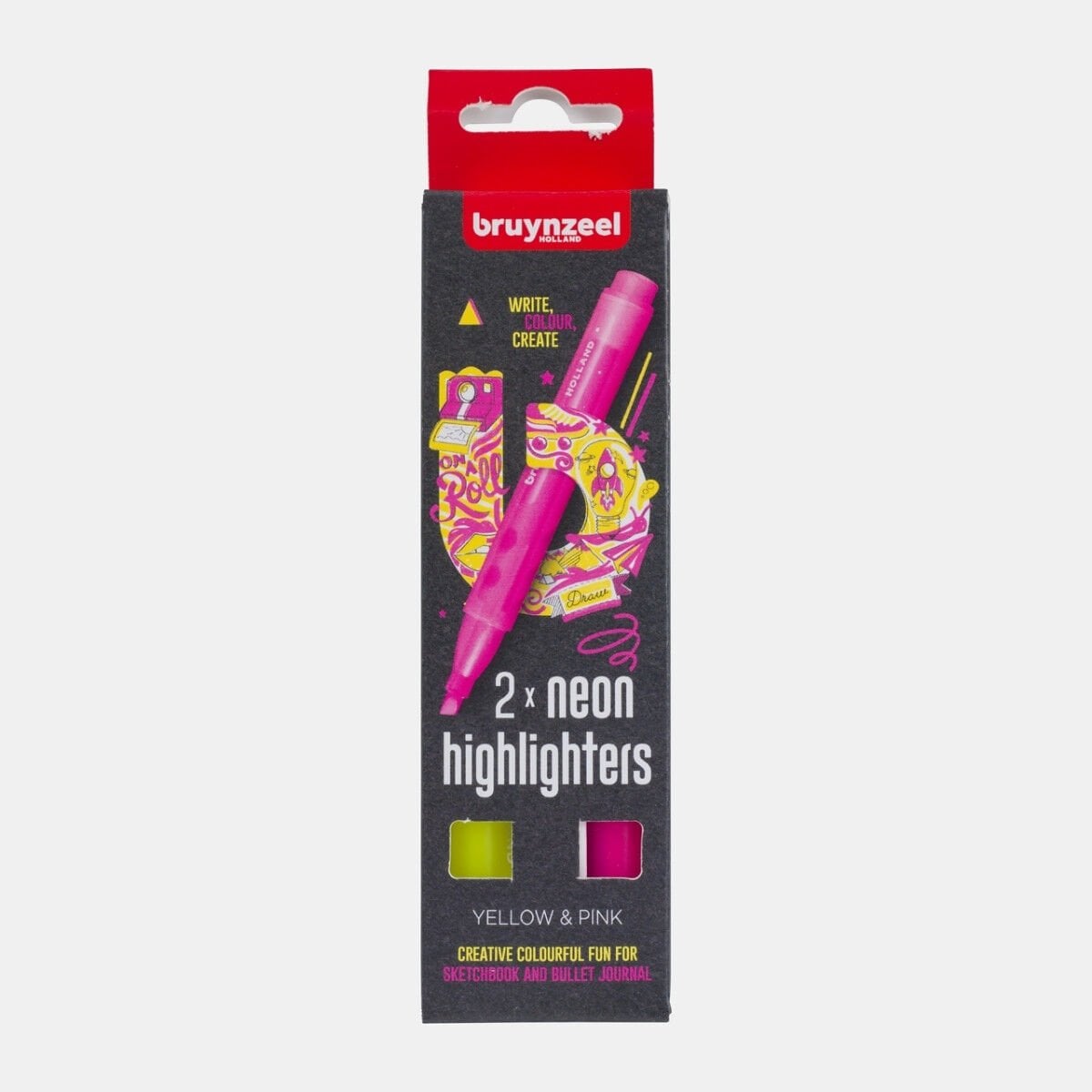 Bruynzeel Highlighter Floresan Kalem Seti 2li Sarı-Pembe