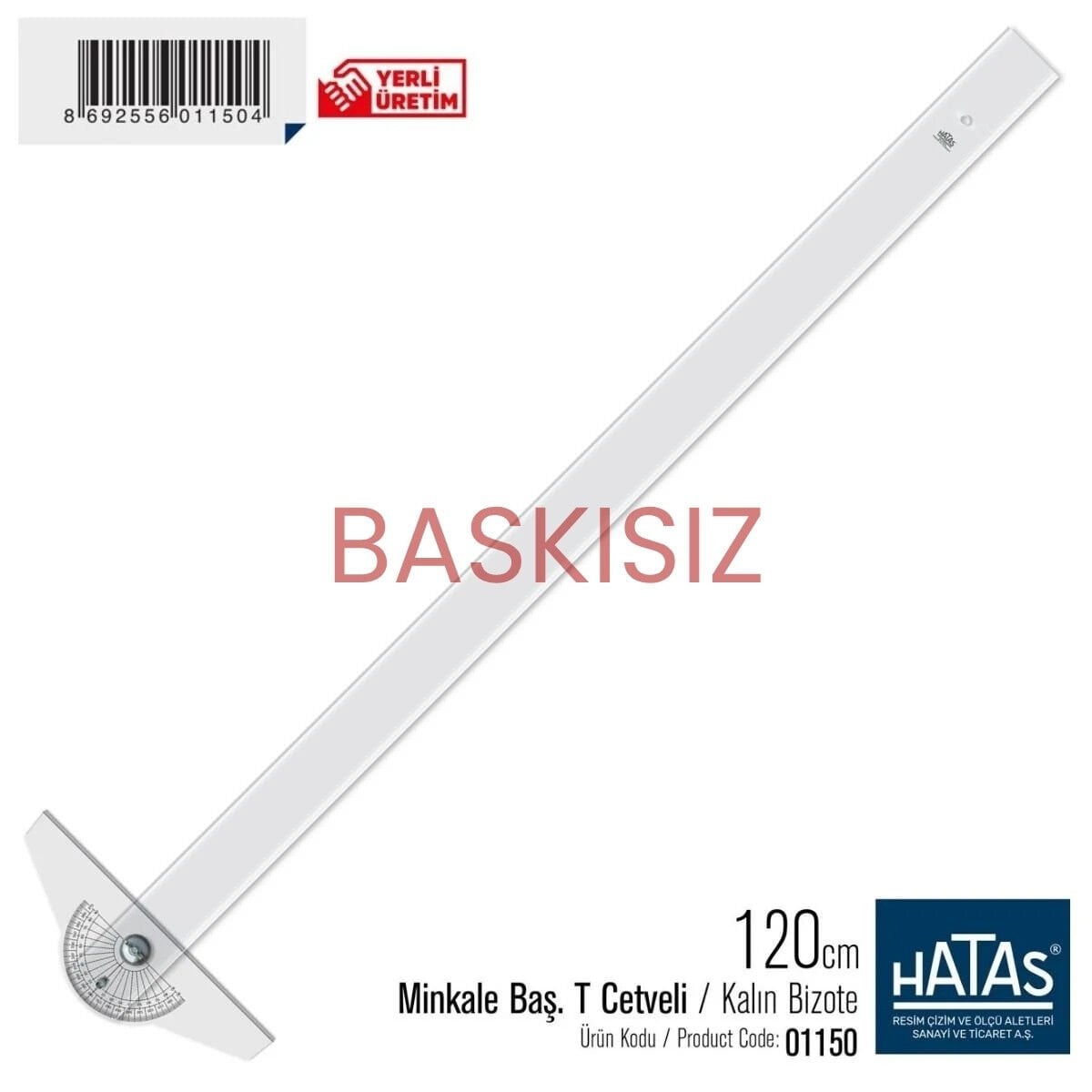 Hatas Minkale Başlıklı T Cetveli Kalın Bizote (Baskısız) 120cm