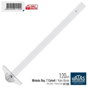 Hatas Minkale Başlıklı T Cetveli Kalın Bizote (Baskısız) 120cm