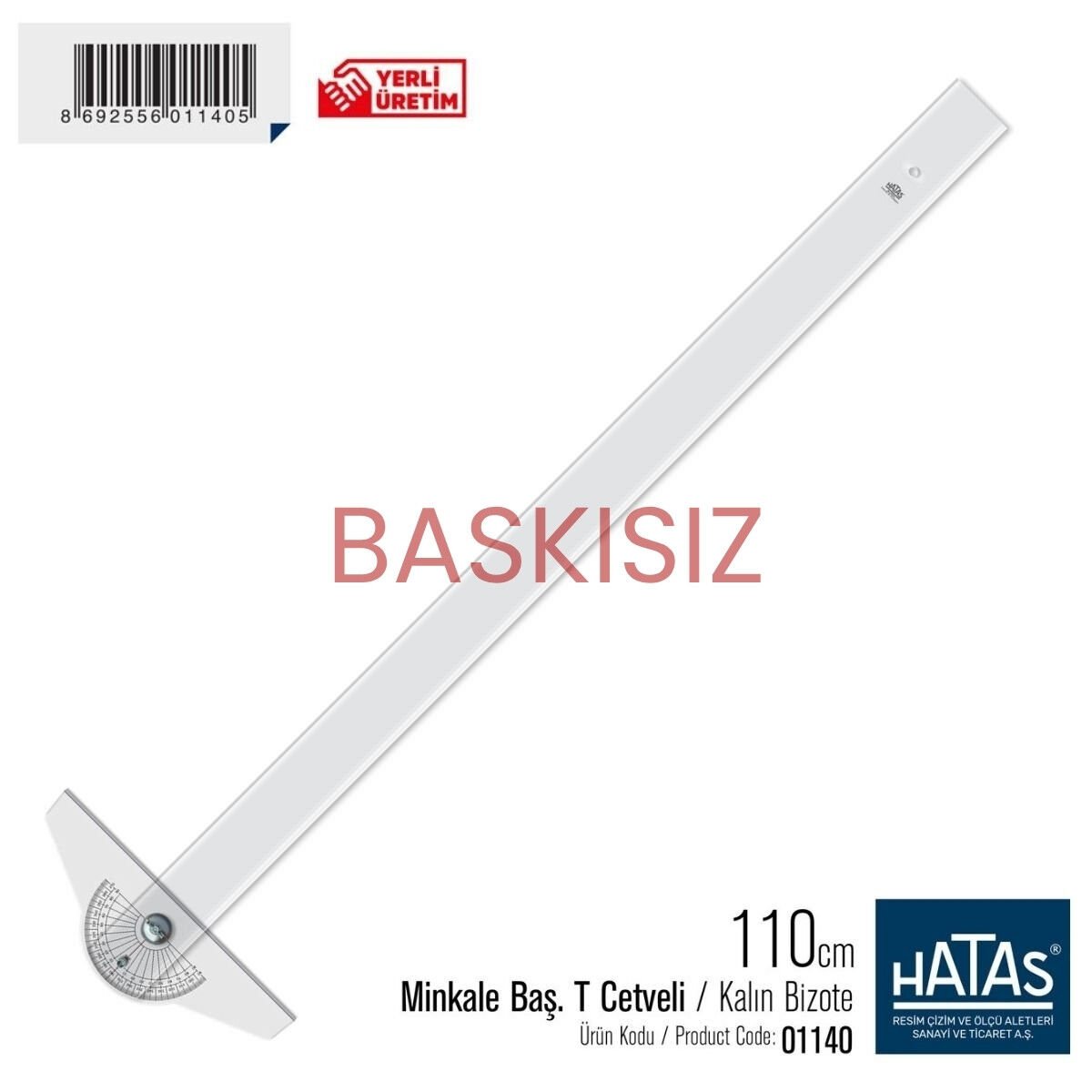 Hatas Minkale Başlıklı T Cetveli Kalın Bizote (Baskısız) 110cm