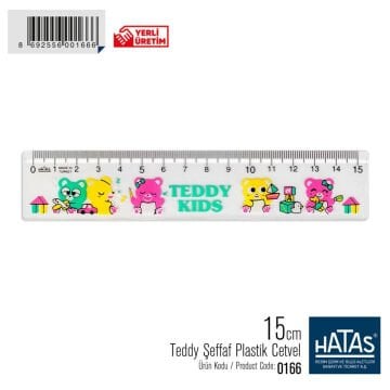 Hatas Plastik Cetvel Geniş Teddy 15cm