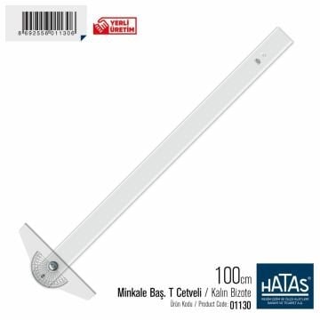 Hatas Minkale Başlıklı T Cetveli Kalın Bizote (Baskısız) 100cm