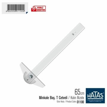 Hatas Minkale Başlıklı T Cetveli Kalın Bizote (Baskısız) 65cm