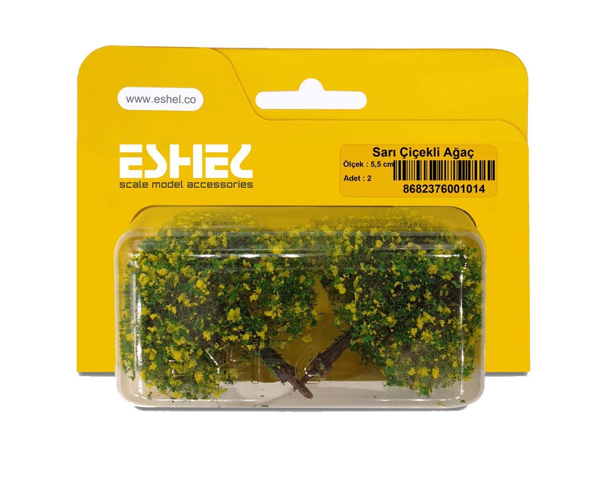 Eshel Maket Sarı Çiçekli Ağaç 5,5cm 2li