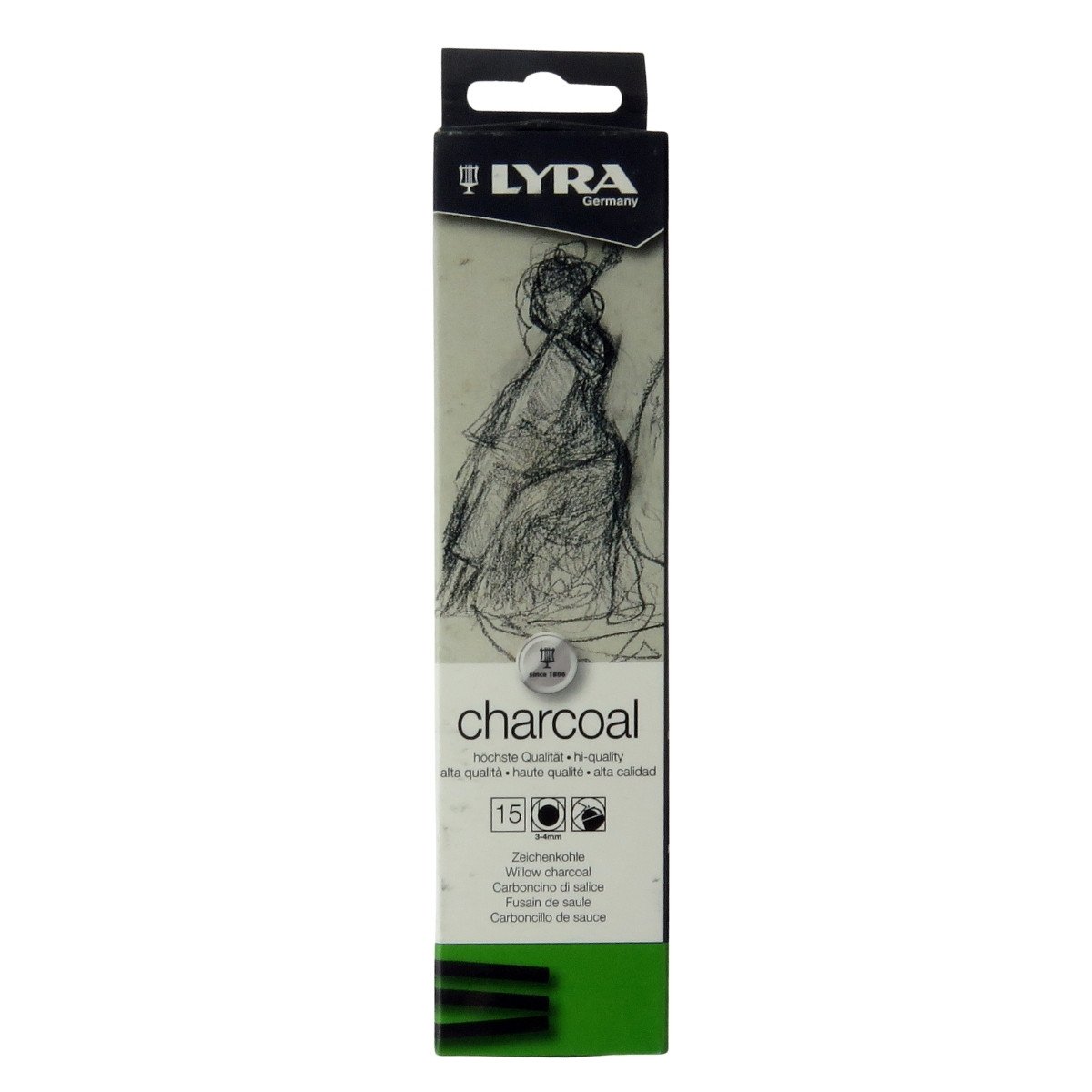 Lyra Kömür Çubuk İnce 3-4mm x 13cm 15li