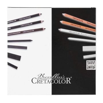 Cretacolor Black & White Drawing Set Premium Çizim Seti Ahşap Kutu 25 Parça 40025