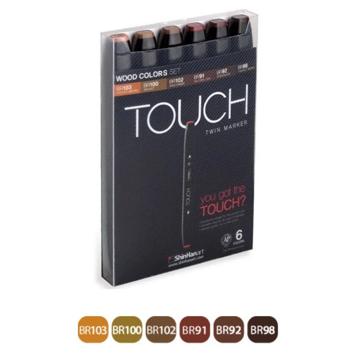 ShinHan Art Touch Twin Marker 6lı Set Wood Colors