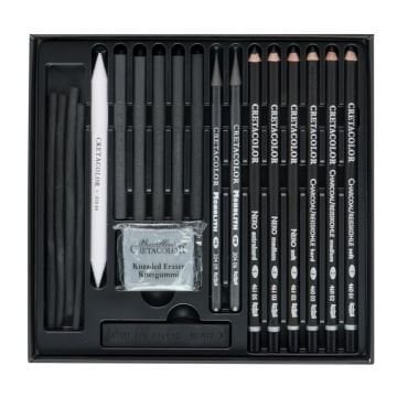Cretacolor Black Box Premium Karakalem Çizim Seti Özel Hediyelik Kutu 20 Parça 40061