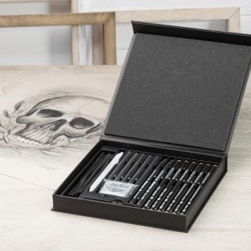 Cretacolor Black Box Premium Karakalem Çizim Seti Özel Hediyelik Kutu 20 Parça 40061