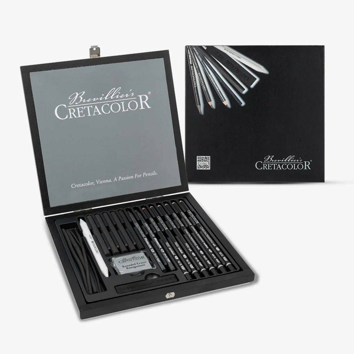 Cretacolor Black Box Premium Karakalem Çizim Seti Ahşap Kutu 20 Parça 46040
