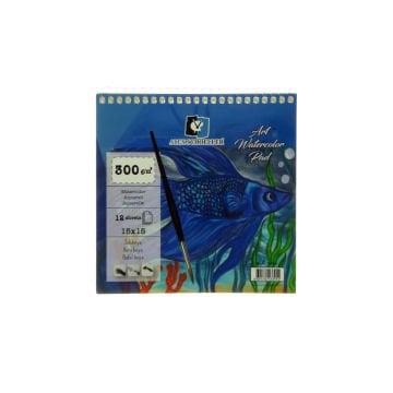Alex Schoeller Art Sulu Boya Defteri 300gr 15x15cm 12yp Spiralli ALX 3954