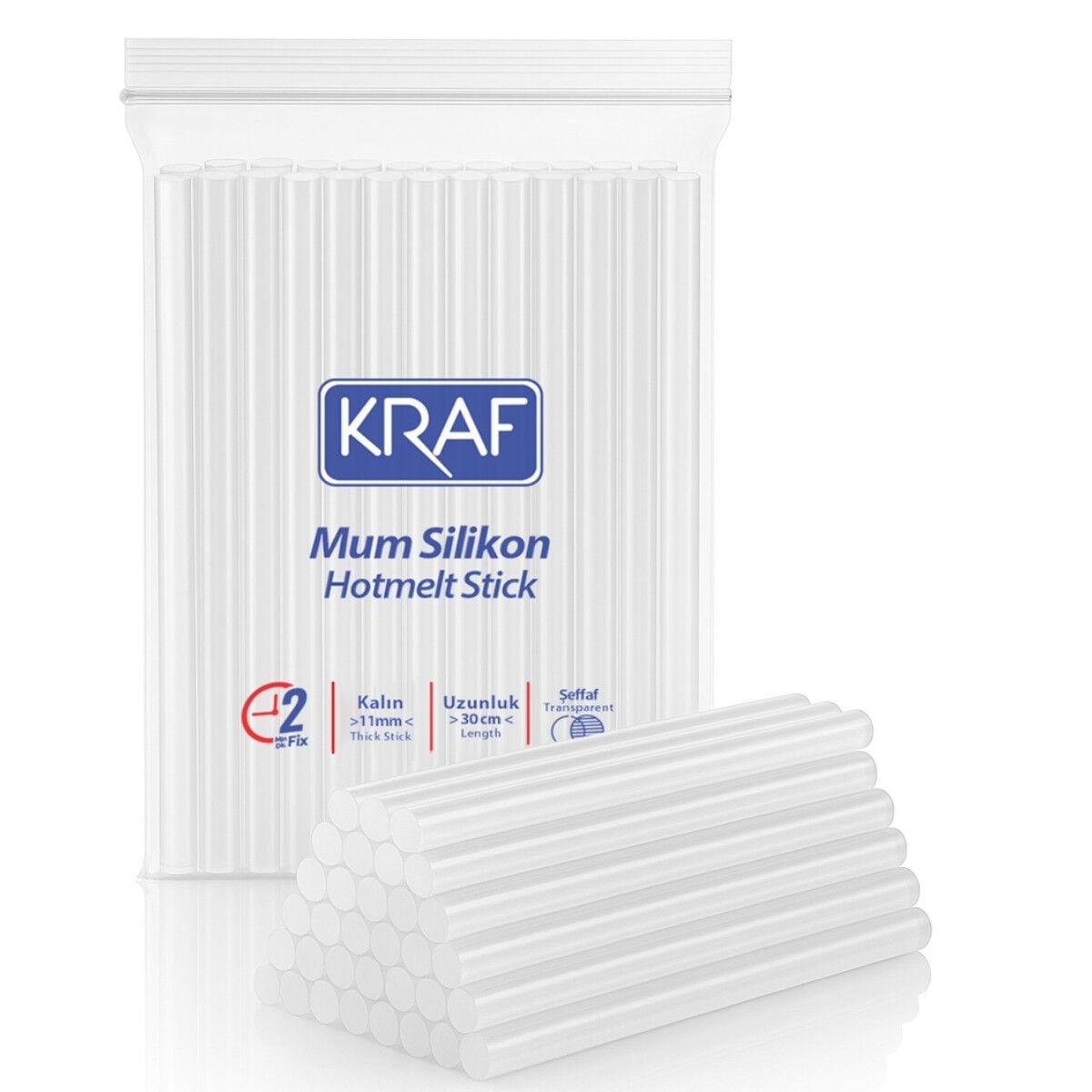 Kraf Mum Silikon Çubuk Kalın 11mmx30cm 1kg