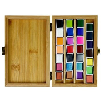 Art Elegant Sulu Boya Seti 28 Renk Bambu Kutulu