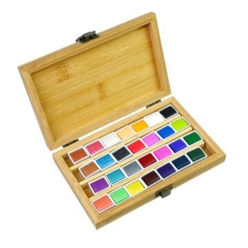 Art Elegant Sulu Boya Seti 28 Renk Bambu Kutulu