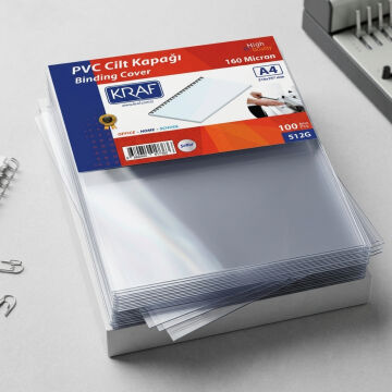 Kraf Cilt Kapağı A4 160 Micron 100lü Şeffaf 512G