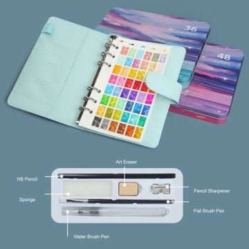 Art Elegant Sulu Boya Seti Yarım Tablet 42 Parça