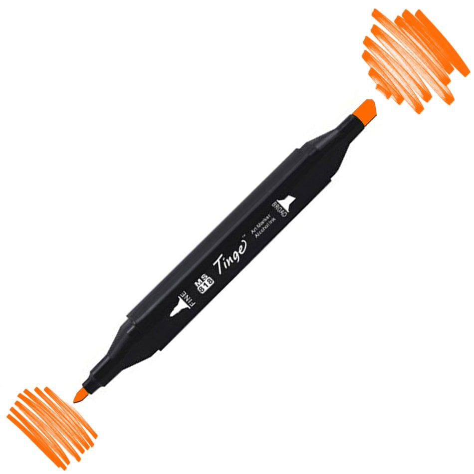 Tinge Twin Çift Uçlu Marker Kalemi F121 Fluorescent Coral Red