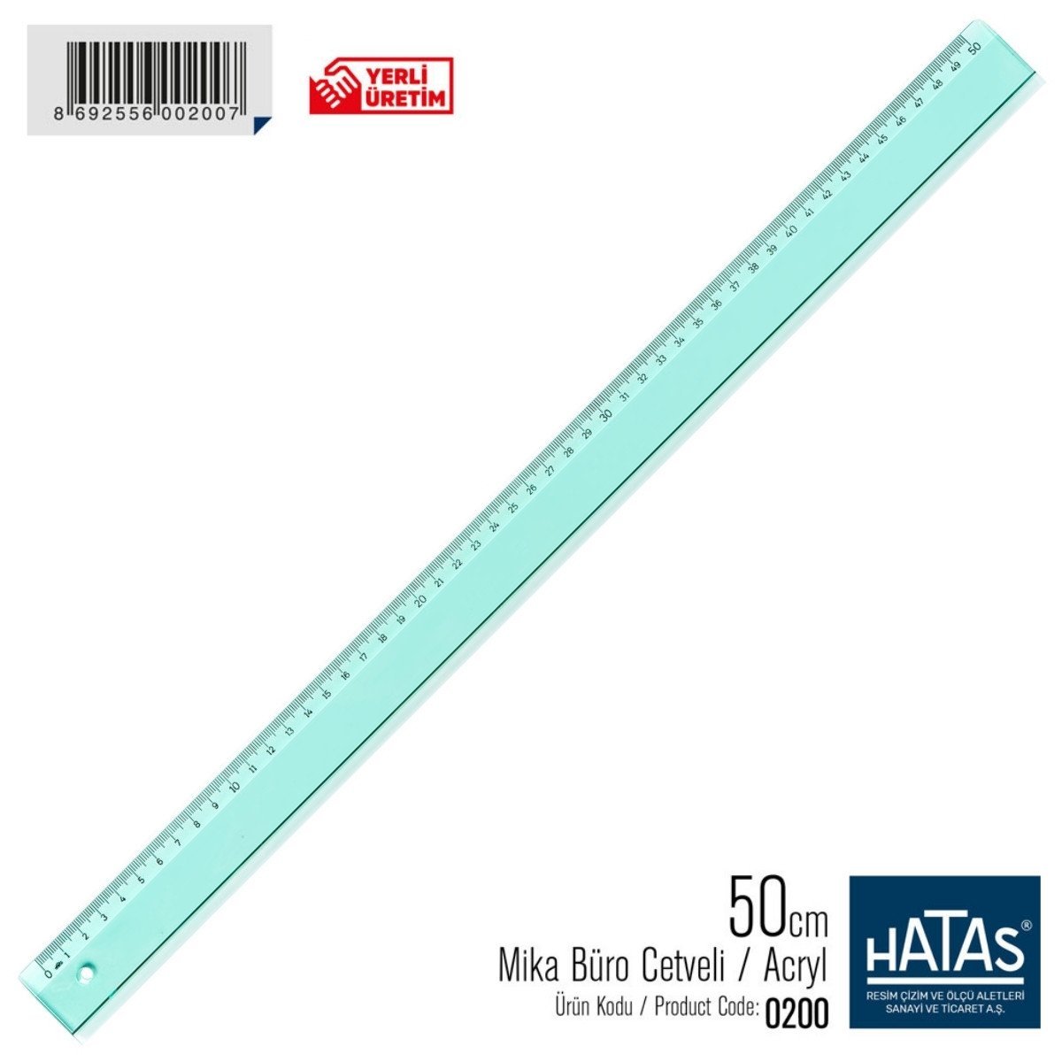 Hatas Mika Büro Cetveli 50cm Akrilik