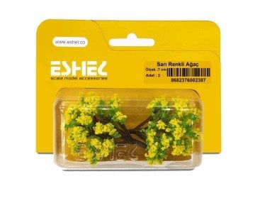 Eshel Maket Sarı Renkli Ağaç 7cm 2li