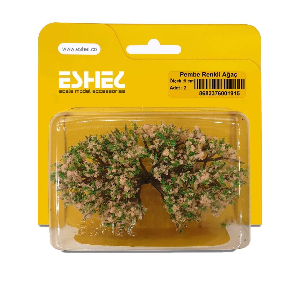 Eshel Maket Pembe Renkli Ağaç 9cm 2li