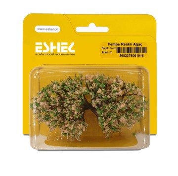 Eshel Maket Pembe Renkli Ağaç 9cm 2li