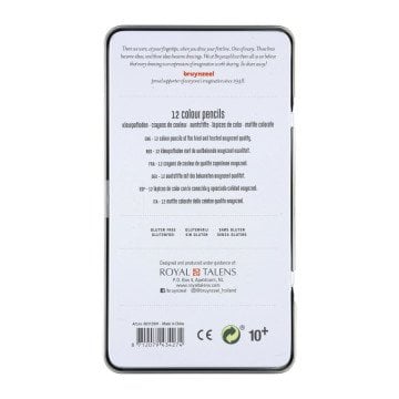 Bruynzeel Kuru Boya Kalem Seti 12 Renk Bird Metal Kutu