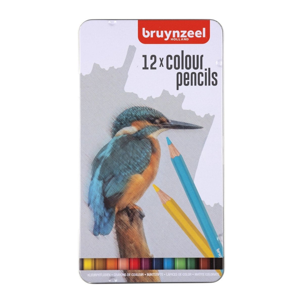Bruynzeel Kuru Boya Kalem Seti 12 Renk Bird Metal Kutu