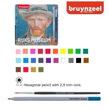 Bruynzeel Rijks Museum Sulu Boya Kalem Seti 24 Renk Van Gogh Metal Kutu