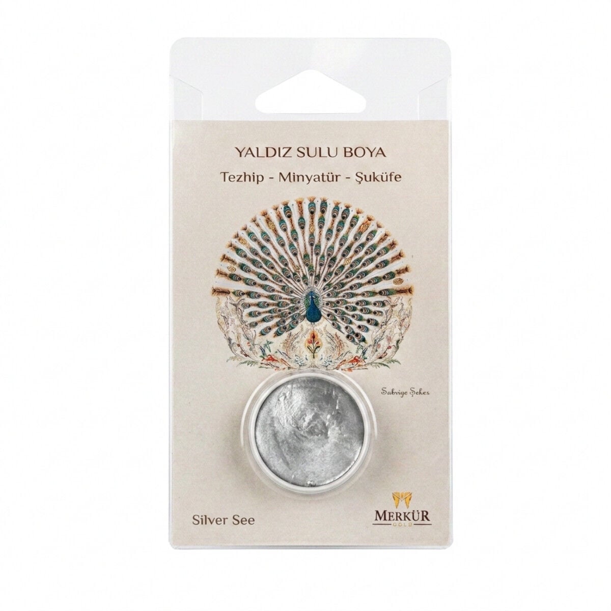 İsra Yaldızlı Sulu Boya Tableti Silver See