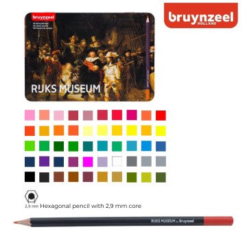 Bruynzeel Rijks Museum Kuru Boya Kalem Seti 50 Renk Night Watch Metal Kutu