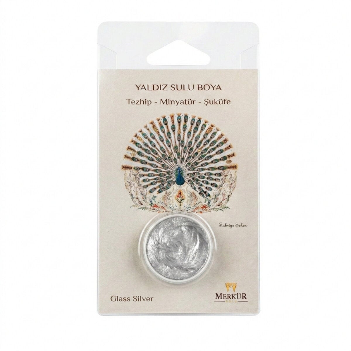İsra Yaldızlı Sulu Boya Tableti Glass Silver