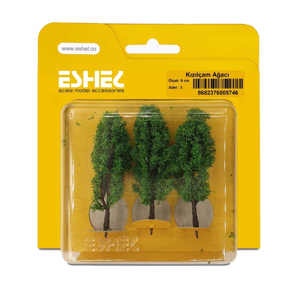 Eshel Maket Kızılçam Ağacı 8cm 3lü