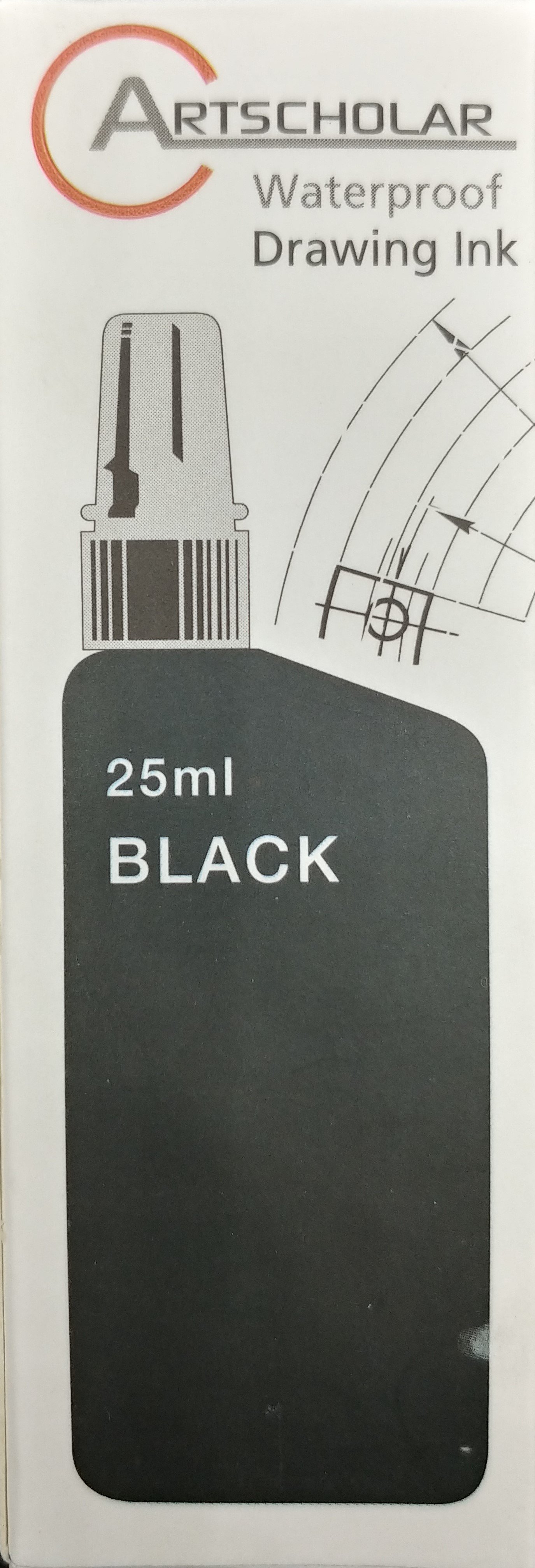 Artscholar Waterproof Çini Mürekkebi 25ml Siyah