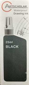 Artscholar Waterproof Çini Mürekkebi 25ml Siyah